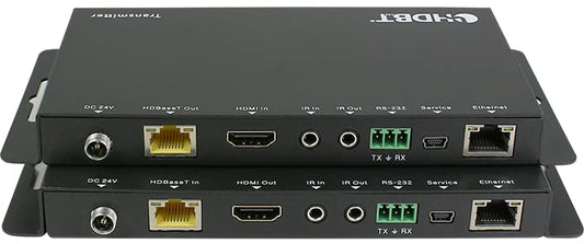 4K HDR HDbaseT Long Range HDMI Extender Kit 330ft 100m ETHERNET 18GBPS Single CAT5e CAT6 CAT7 2.0B 4K @ 60hz UltraHD YUV 4:4:4 Uncompressed Transmitter Receiver IR RS232 HDCP2.2 CONTROL4 Savant