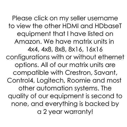 4x8 4x4 HDBT 4K HDMI Matrix SWITCHER w/ Four ETHERNET PoC RECEIVERS (CAT5e or CAT6). HDCP2.2 HDTV Routing 100M SELECTOR SPDIF Audio CONTROL4 Savant Home Automation Internet