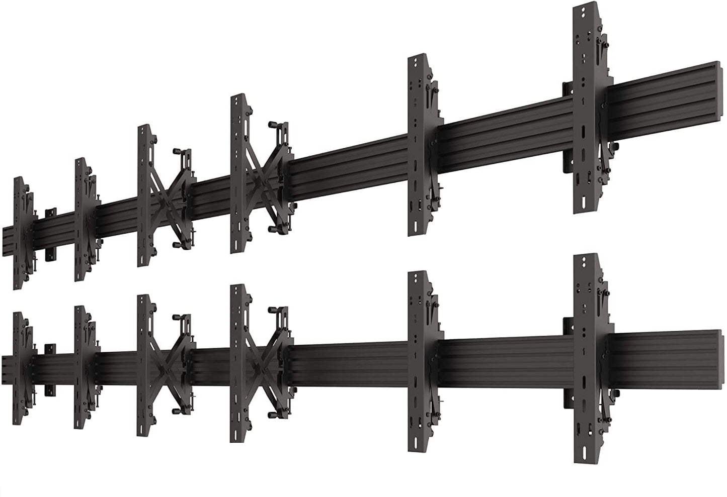 2x3 Video Wall Rail Mounting System - Pop out brackets with Microadjustments