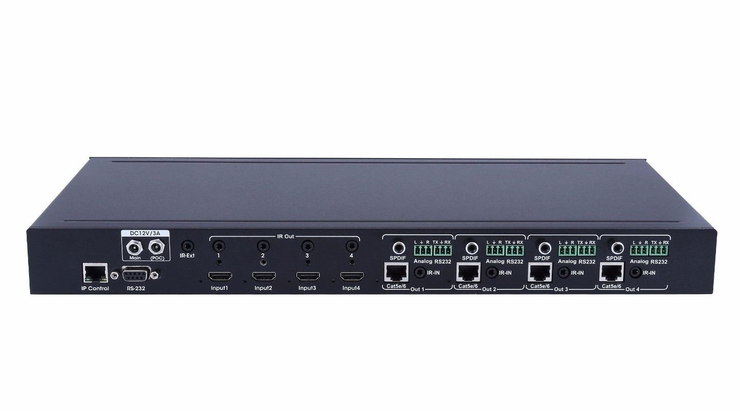 4x4 HDBT 4K HDMI Matrix SWITCHER w/ NO RECEIVERS. HDCP2.2 HDTV Routing SELECTOR SPDIF Audio CONTROL4 Savant Home Automation