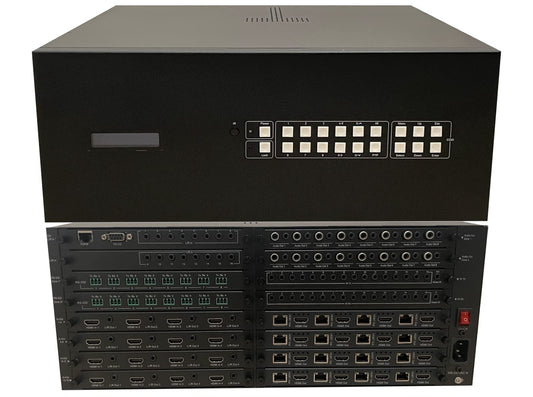 16x32 HDbaseT Matrix Switcher 4K HDR 18gbps HDMI 230FT 16 POE Receivers Audio Switch 70M 8x8 16x16 (CAT5e, CAT6, CAT7, CAT8) HDCP2.2 HDTV Routing SPDIF CONTROL4 Savant Home Automation
