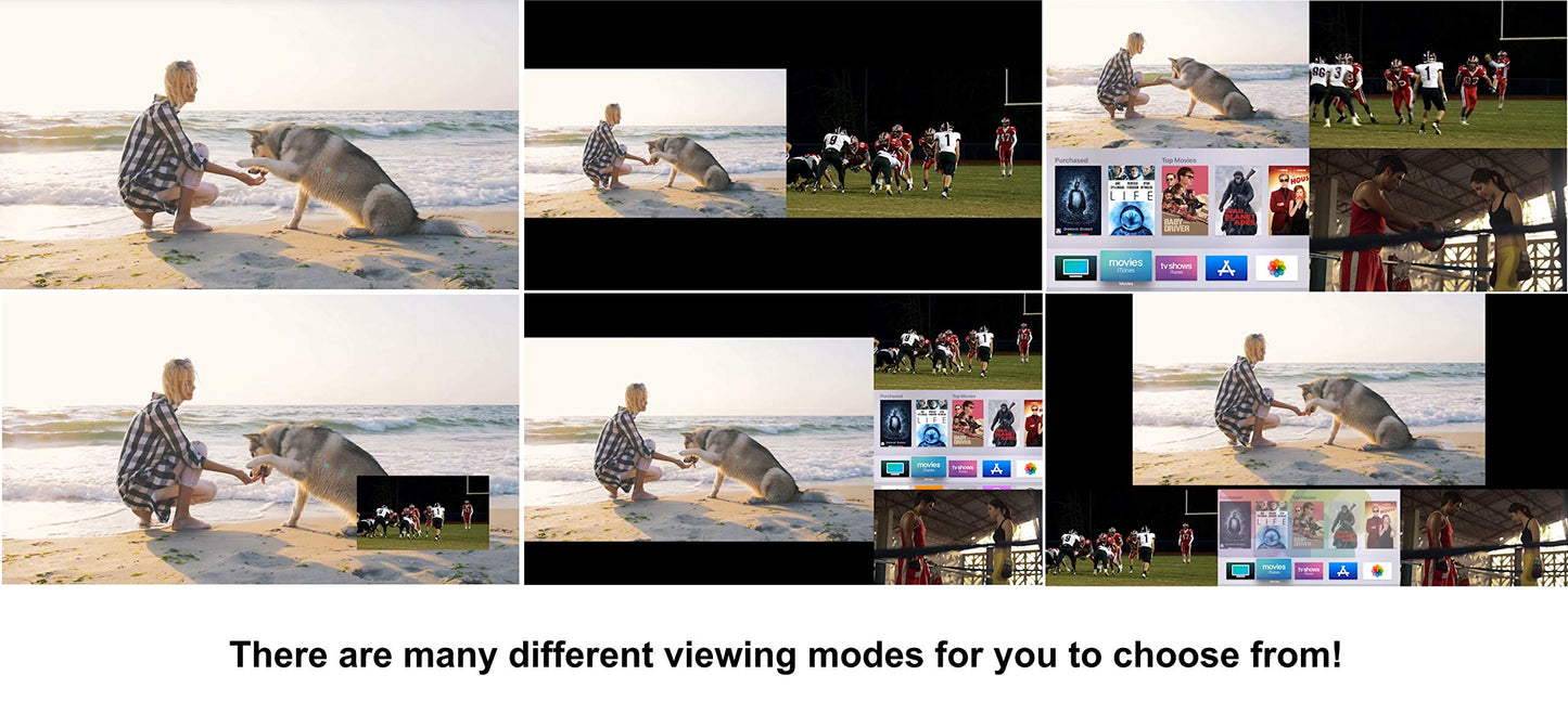 9x1 Tiling 4K Multiviewer Multiplexer 9 Screen Processor PIP Controller Switcher Downscaling Switch HD 1080p Source Picture in Picture Savant Control4 RTI URC