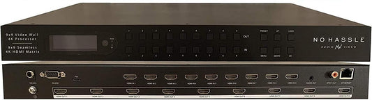 9 input 9 output - 3x3 Video Wall Processor for 9 Monitors - 4K60hz Seamless Switching