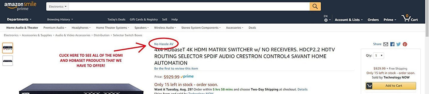 4x8 4x4 HDBT 4K HDMI Matrix SWITCHER w/ Four PoC RECEIVERS (CAT5e or CAT6). HDCP2.2 HDTV Routing SELECTOR SPDIF Audio CONTROL4 Savant Home Automation