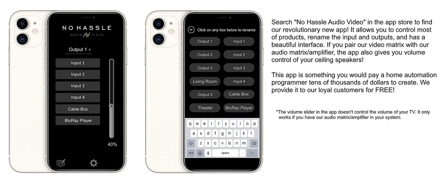 No Hassle AV - 8x16 HDbaseT 4K Matrix Switcher Long Range 330ft with 8 ETHERNET Receivers 100m 8x8 16x16 (CAT5e or CAT6) HDMI HDCP2.2 HDTV Routing SPDIF Audio CONTROL4 Savant Home Automation