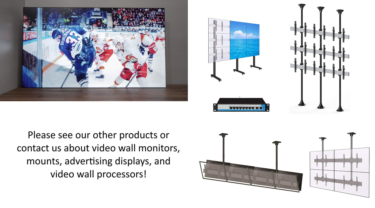 Video Wall TV Pop Out Mount Display Push with Micro Adjustment Arms Vesa Universal TV Television 3x3 2x2 3x2 2x3 4x4 5x5 Articulating (3x3 Video Wall Mount)