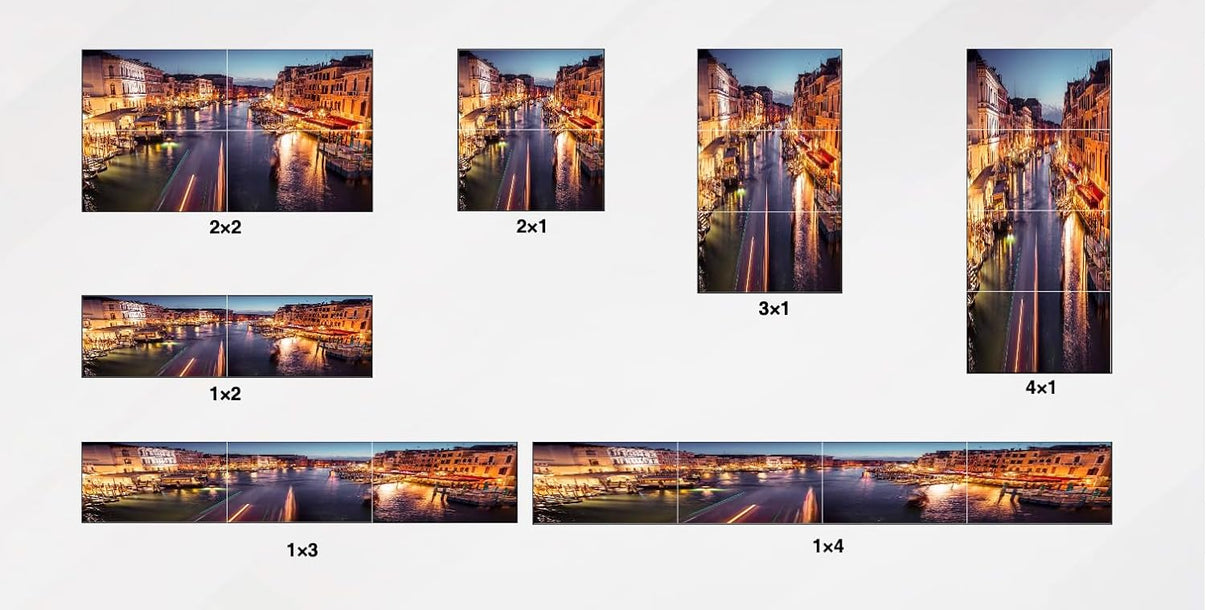 1 input 4 output 2x2 Video Wall Processor for 4 Monitors 4K60hz