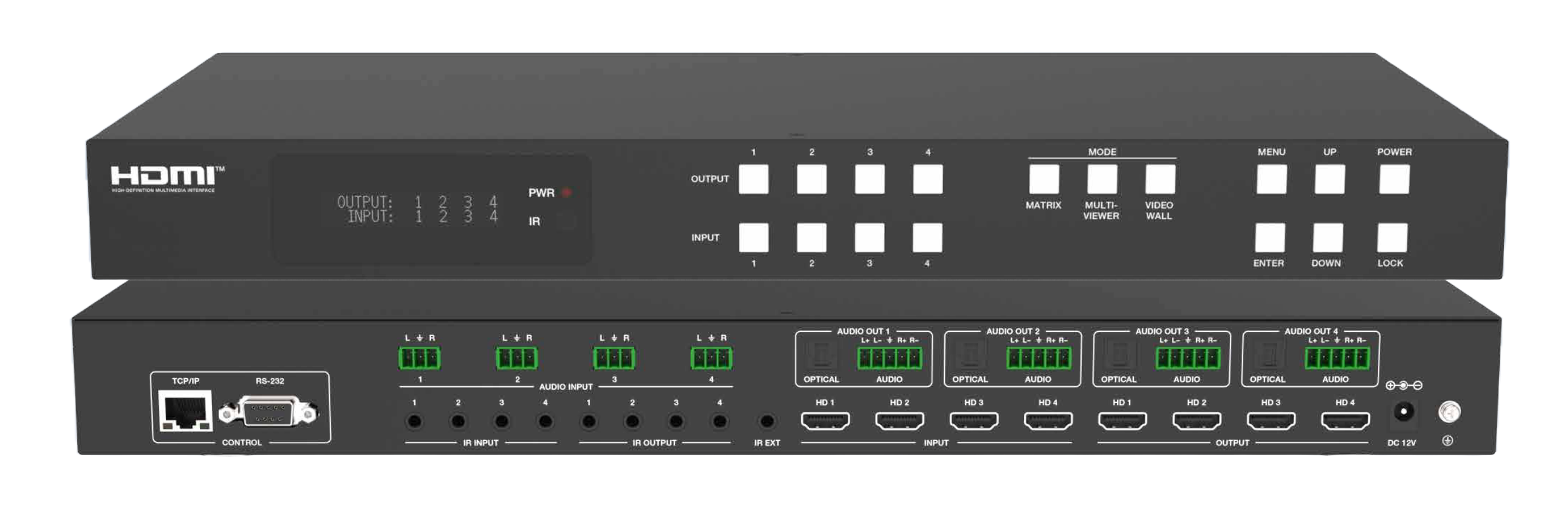 4 input 4 output - 2x2 Video Wall Processor for 4 Monitors - 4K60hz Se ...