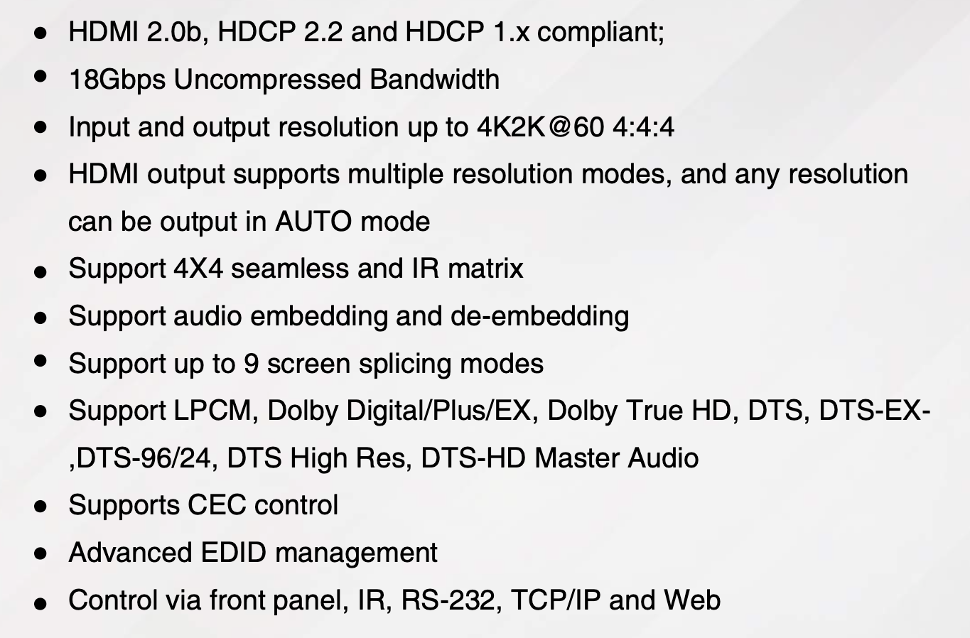 4 input 4 output - 2x2 Video Wall Processor for 4 Monitors - 4K60hz Seamless Switching