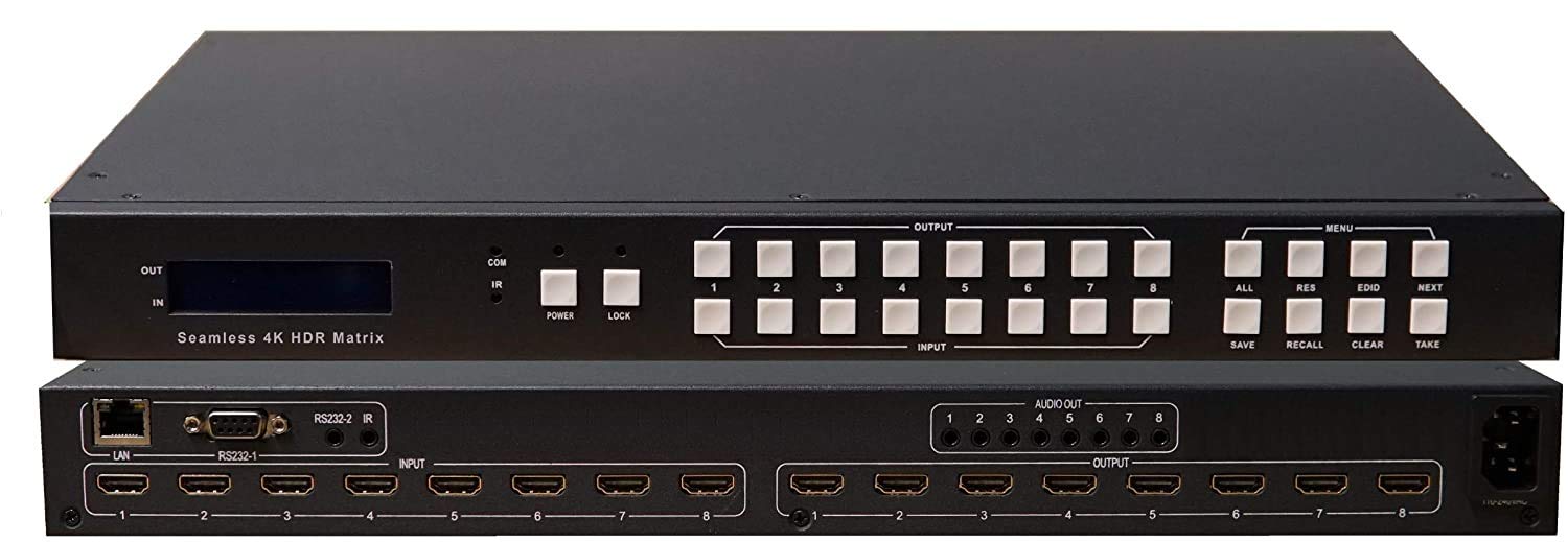 8 input 8 output - 2x4 Video Wall Processor for 8 Monitors - 4K60hz Se ...