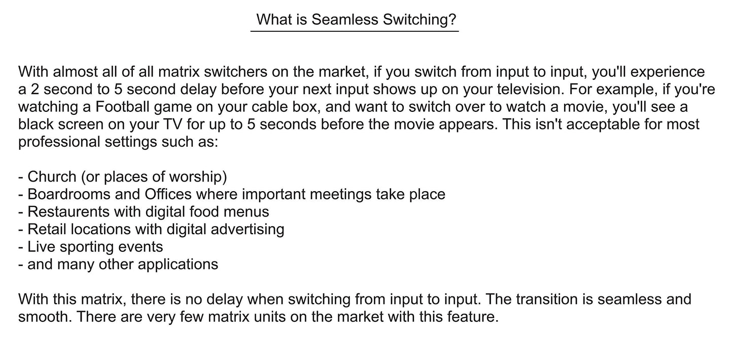 8 input 8 output - 2x4 Video Wall Processor for 8 Monitors - 4K60hz Seamless Switching