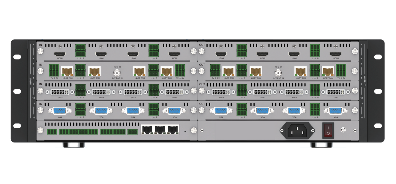 16 input 16 output HDbaseT - 16x16 Video Wall Processor for up to 16 M ...