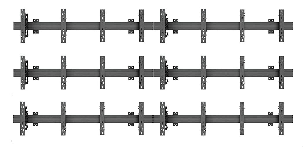 3x4 Video Wall Rail Mounting System - Pop out brackets with Microadjustments
