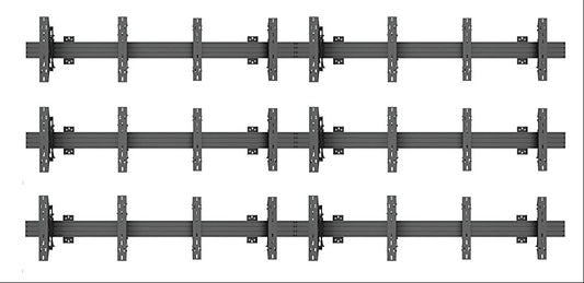 3x4 Video Wall Rail Mounting System - Pop out brackets with Microadjustments