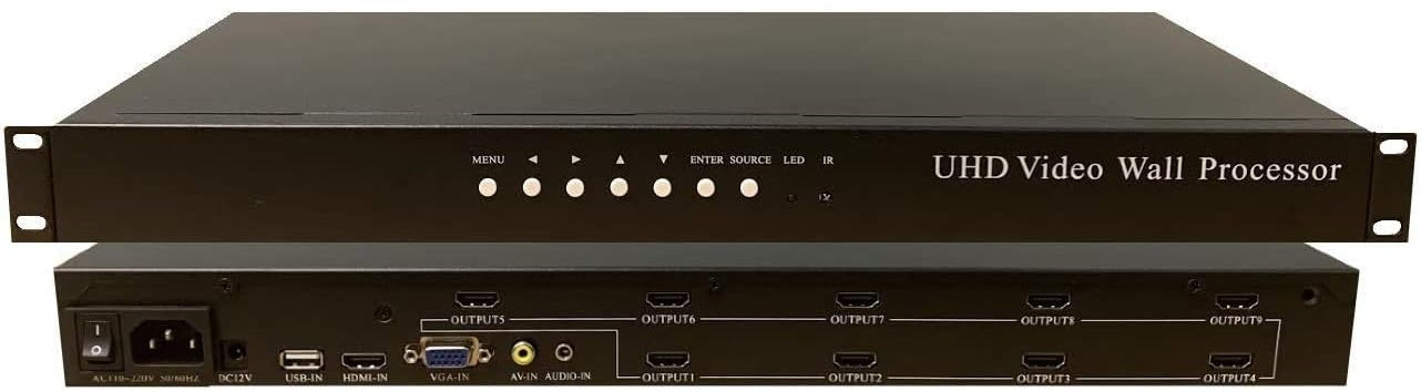 1 input 9 output - 3x3 Video Wall Processor for 9 Monitors - 4K60hz ...
