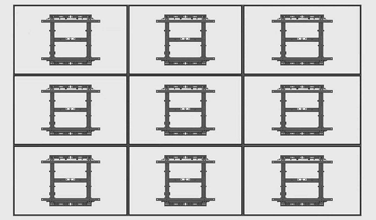 Single Video Wall Rail Mounting System - Pop out brackets with Microadjustments