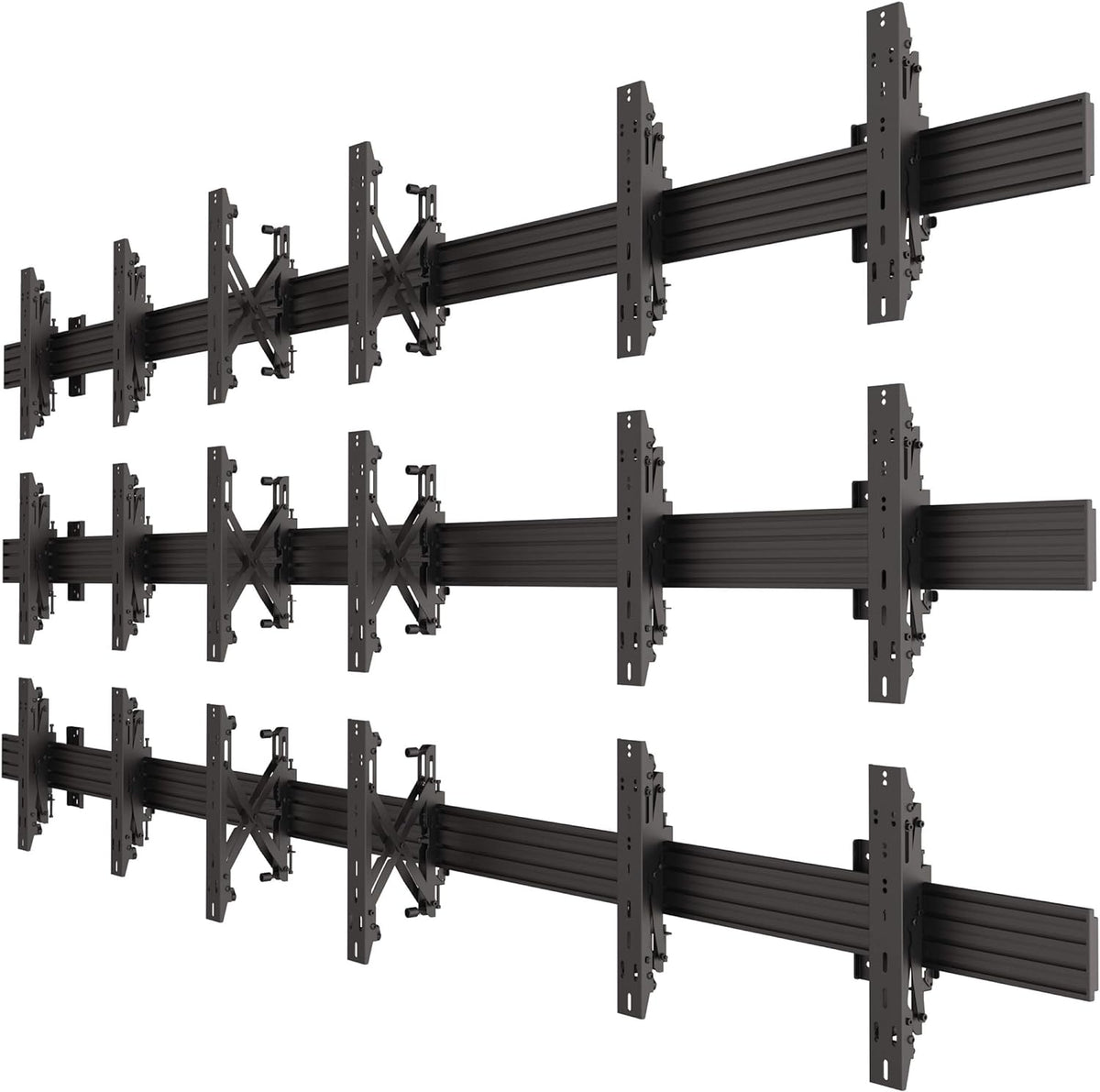 Tv Rack Railing 3x3 Video Wall Rail Mounting System - Pop out brackets with Microadjus ...
